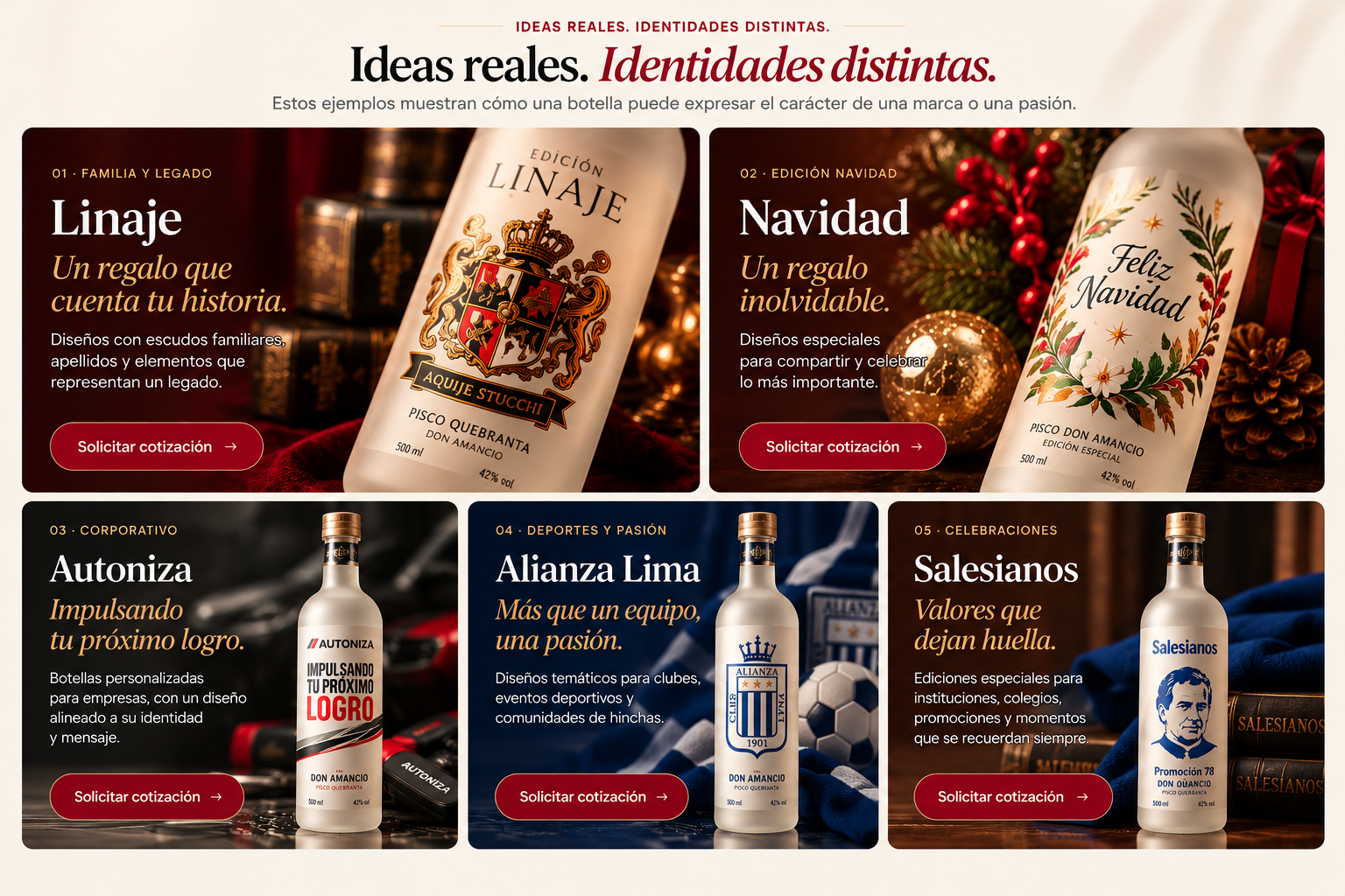 Ideas reales. Identidades distintas. Linaje, edición Navidad, Autoniza, Alianza Lima y Salesianos, presentados en una composición premium.